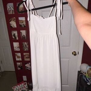 White Dress with Tie Sleeves and Back